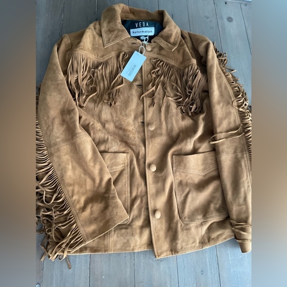 CURRENT SEASON Reformation X Veda Houston suede jacket NWT - Picture 2 of 8